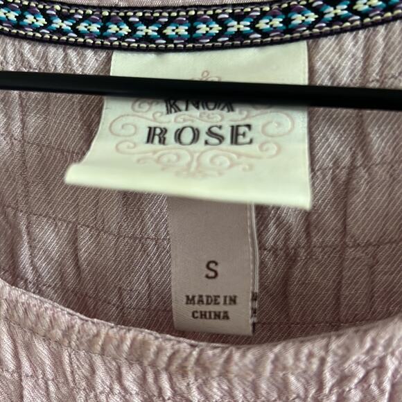 Knox Rose Crinkle Babydoll Dress Boho Neutral Feminine Preppy Coastal Classic S - Picture 3 of 7